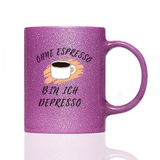 Tasse Glitzer Espresso - Depresso